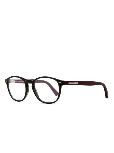 Zegna Round-frame Glasses In Black