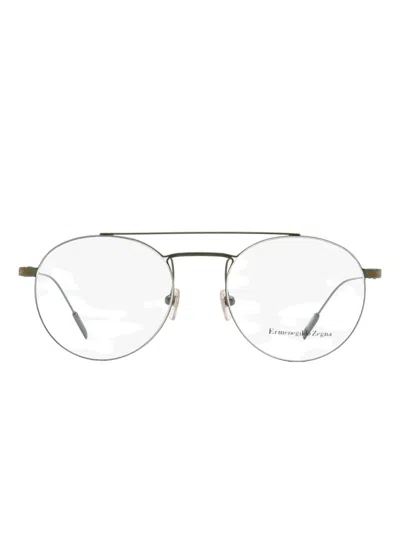 Zegna Round-frame Glasses In Metallic