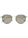 Zegna Round-frame Metal Sunglasses In Gold