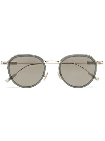 Zegna Round-frame Metal Sunglasses In Gold