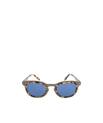 Zegna Round-frame Sunglasses In Blue