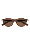 Zegna Round-frame Sunglasses In Brown