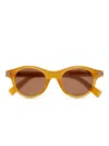 Zegna Round-frame Sunglasses In Brown