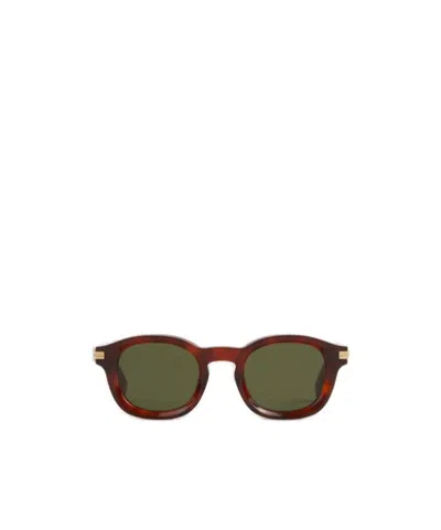 Zegna Round Frame Sunglasses In Brown