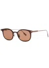 Zegna Round-frame Sunglasses In Brown Brown