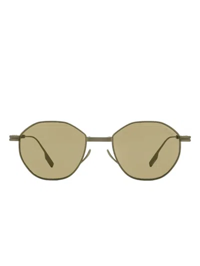 Zegna Round-frame Sunglasses In Green