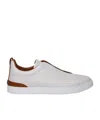 Zegna Round Head Low-cut Skate Shoes In White