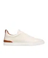Zegna Leather Sneakers In White