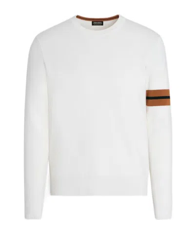 ZEGNA STRIPE-DETAIL CREW-NECK SWEATER