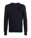 Zegna Oasi Cashmere Round Neck Sweater In Black
