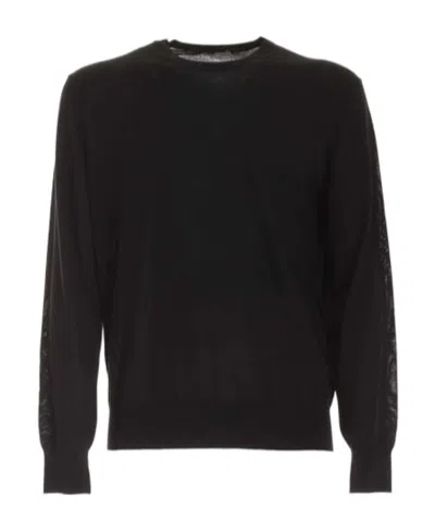 Zegna Round Neck Sweater In Black