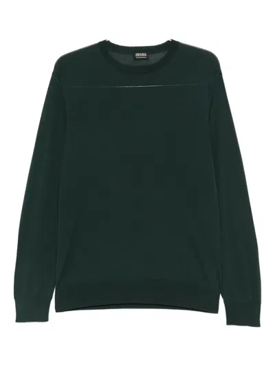 Zegna Round-neck Sweater In Green