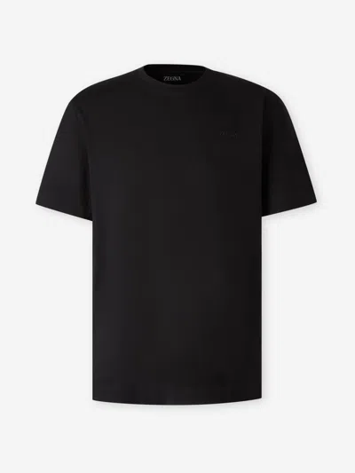 Zegna Round Neck T-shirt In Black
