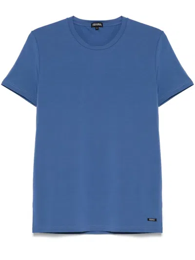 Zegna Round-neck T-shirt In Blue