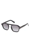 Zegna Round Sunglasses, 51mm In Black/gray Gradient