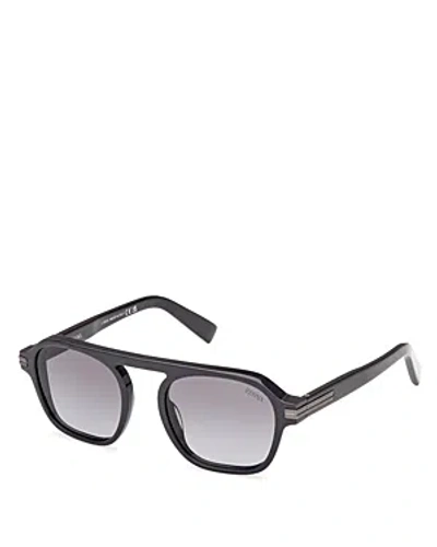 Zegna Round Sunglasses, 51mm In Black