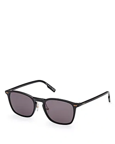 Zegna Round Sunglasses, 52mm In Black