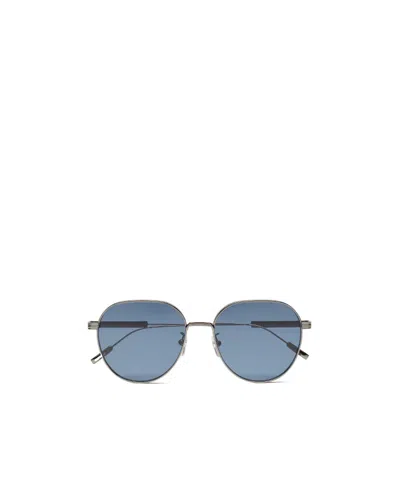 Zegna Round Sunglasses In Blue