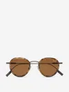 Zegna Striped Havana Titanium And Acetate Sunglasses In Brown