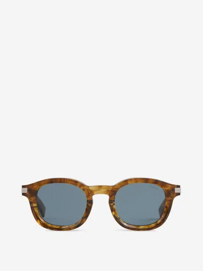 Zegna Round Sunglasses In Brown