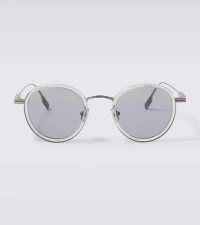 Zegna Round Sunglasses In Gray