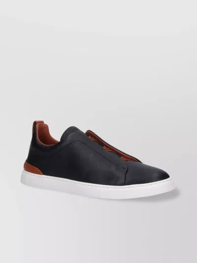 Zegna Round Toe Textured Finish Sneakers