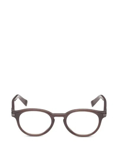 Zegna Round-frame Glasses In Brown