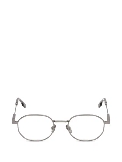 Zegna Round-frame Glasses In Silver