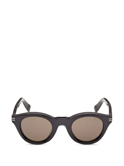 Zegna Round-frame Sunglasses In Black
