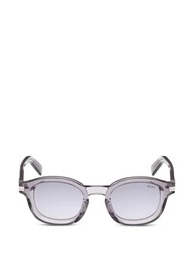 Zegna Round-frame Sunglasses In Grey