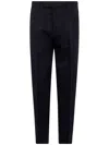 Zegna Jean Roccia En Lin Et Coton Extensible Taupe Foncé In Black  