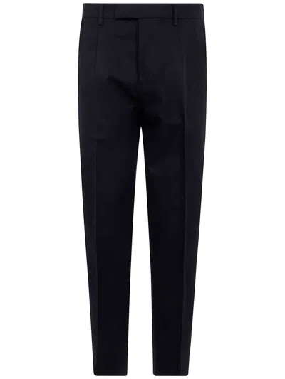 ZEGNA COTTON AND LINEN PANTS,RUFI05A9.TP45 BLACK