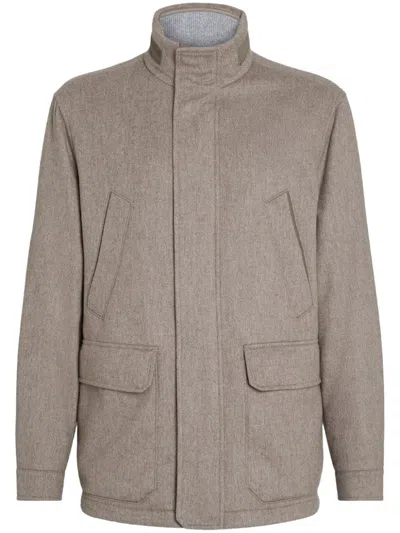 Zegna Oasi Cashmere Elements Car Coat In Beige