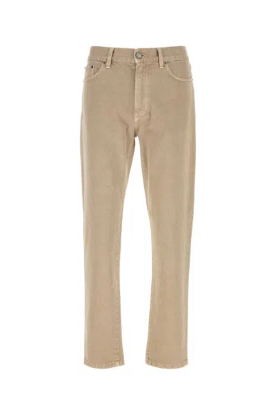 Zegna Denim Jeans Trousers Belt Loops Back Pockets In Neutral