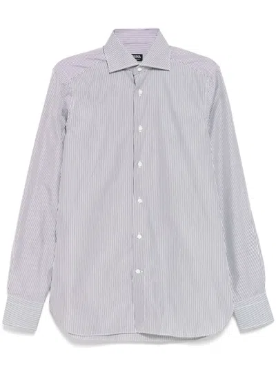 Zegna Sartorial Shirt In Brown