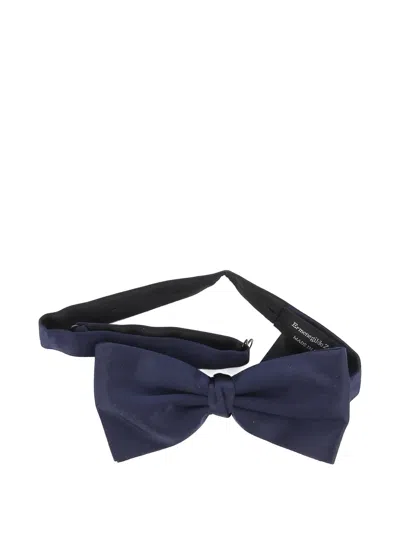 Zegna Satin Bow Tie In Blue