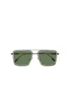 Zegna Geometric Frame Sunglasses In Satin Gunmetal