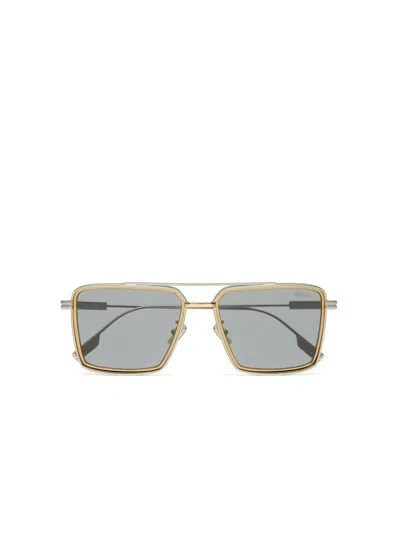 ZEGNA SATIN PALLADIUM METAL SUNGLASSES