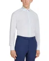 Zegna Centoventimila Structured Button Front Shirt In White/light Blue
