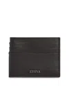 Zegna Secondskin Leather Card Case In Black