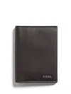 Zegna Secondskin Passport Case In Brown