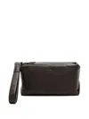 Zegna Secondskin Pouch Bag In Brown