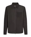 Zegna Secondskin Zip-front Nubuck Overshirt In Brown