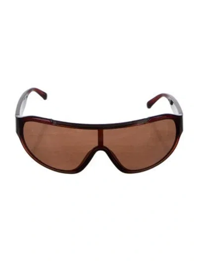 Pre-owned Zegna Shield Tinted Sunglasses In Brown