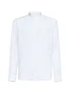 Zegna Cotton And Cashmere Shirt In Bianco Ottico Unito