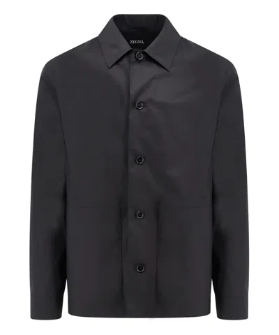 Zegna Cotton Shirt In Black