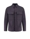 Zegna Oasi Lino Overshirt In Blue