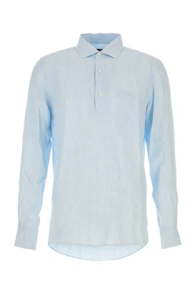 Zegna Button Shirt In Blue
