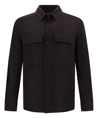 Zegna Shirt In Brown
