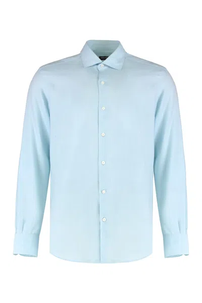 Zegna Long Sleeve Shirt In Blue